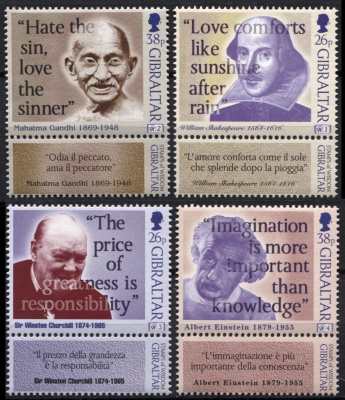 Гибралтар. 1998. Марки мудрости. Знаменитые цитаты (Серия. MNH OG)