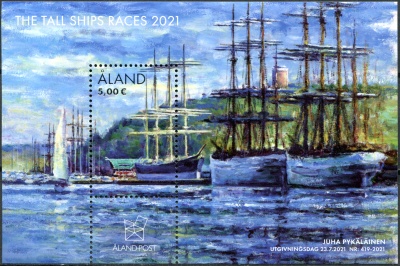 Аландские острова. 2021. Регата больших парусников (Почтовый блок. MNH OG)