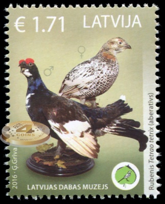 Латвия. 2016. Аномальные птицы (Почтовая марка. MNH OG)