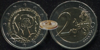 Нидерланды. 2 евро. 2013 (Unc. Биметалл) 200 лет Королевству Нидерландов