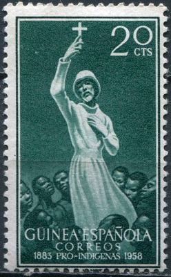 Испанская Гвинея. 1958. 75-летие отправки катол. миссионеров в Гвинейский залив (Марка. MNH OG)