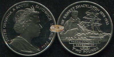 Южная Георгия и Южные Сандвичевы о-ва. 2 фунта. 2004 (Unc)