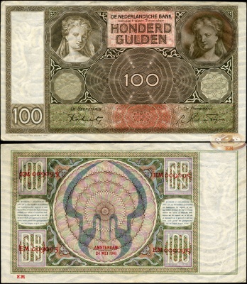 Нидерланды. 100 гульденов (XF+) 1941