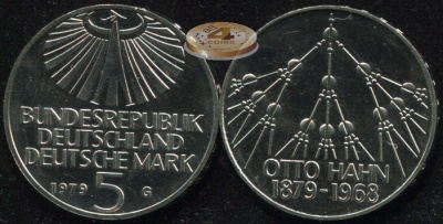 Германия [ФРГ]. 5 марок. 1979.G (Unc)