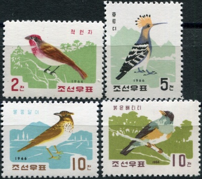 КНДР. 1966. Птицы (Серия Почтовых марок. MNH)