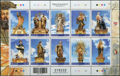 Мальта. 2018. Мальтийские фестивали (II) (Малый лист. MNH OG)
