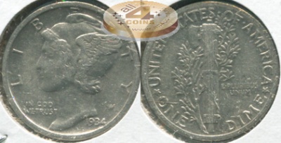 США. 10 центов [Дайм]. 1934 (XF. Серебро)