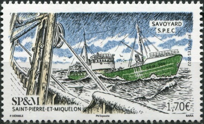 Сен-Пьер и Микелон. 2022. Траулер "Le Savoyard" (Почтовая марка. MNH OG)