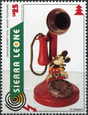 Сьерра-Леоне. 1995. Телефон с Микки Маусом (Почтовая марка. MNH OG)