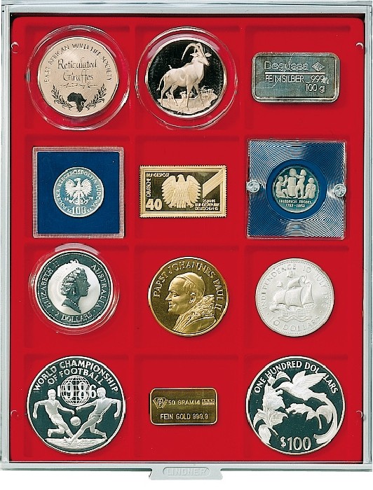 Бокс на 12 ячеек размером 66х66 мм (Lindner)