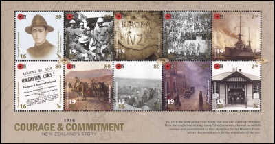 Новая Зеландия. 2016. Anzac Day. Мужество и решимость (Малый лист. MNH OG)