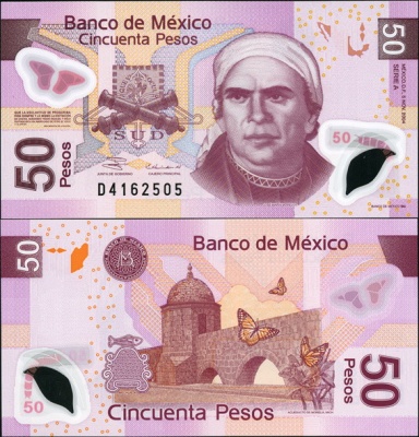 Мексика. 50 песо (Unc. Пластик) 2004
