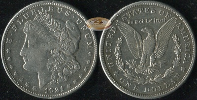 США. 1 доллар. 1921.S (VF. Серебро)