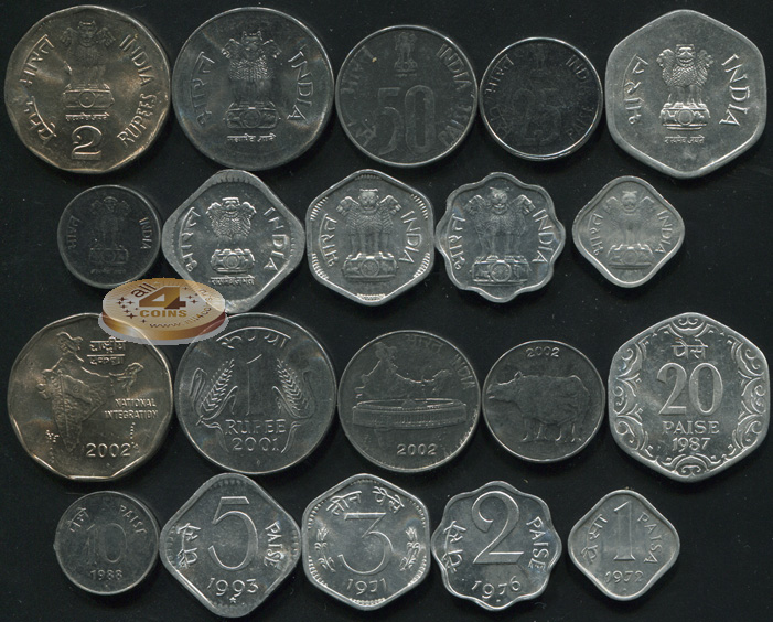Индия. Набор №8 (10 монет) 1971-2002