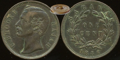 Саравак. 1 цент. 1886 (VF+)