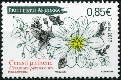 Андорра Французская. 2017. Цветы (Почтовая марка. MNH OG)