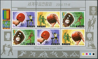 КНДР. 2000. Спорт (Малый лист. MNH OG)