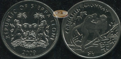 Сьерра-Леоне. Монета 1 доллар. 2009 (KM#365. Unc) Капуцин