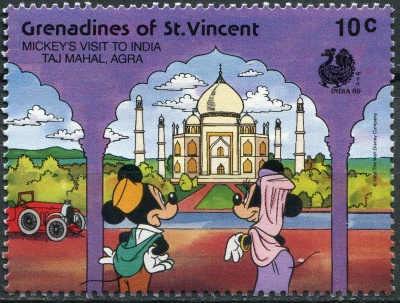 Сент-Винсент и Гренадины. 1989. Дисней. Тадж-Махал (Почтовая марка. MNH OG)