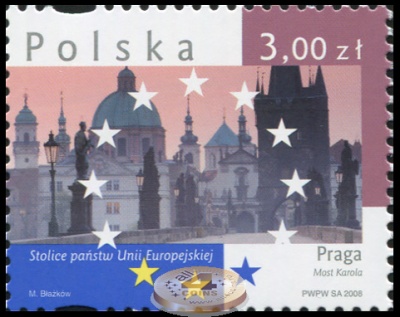 Польша. 2008. Прага. Карлов мост (Почтовая марка. MNH OG)