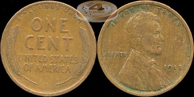 США. 1 цент. 1918 (XF)