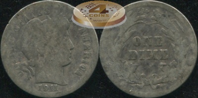 США. 10 центов (Дайм). 1911 (AG. Серебро)