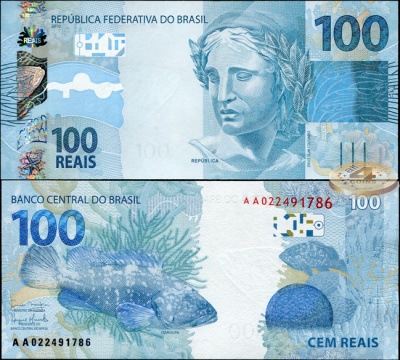 Бразилия. 100 реалов (Unc) 2010