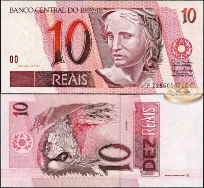 Бразилия. 10 реалов (Unc) 2010