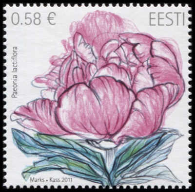 Эстония. 2011. Пион (Почтовая марка. MNH OG)