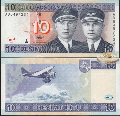 Литва. 10 лит (Unc) 2001