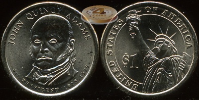 США. 1 доллар. 2008.D (Unc) Джон Куинси Адамс