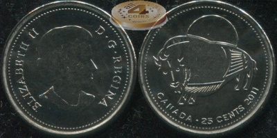 Канада. 25 центов. 2011 (Unc)