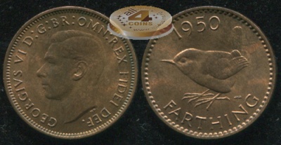Великобритания. 1 фартинг. 1950 (Unc)