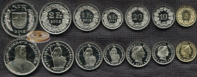 Швейцария. Набор №4 (7 монет) 2011-13