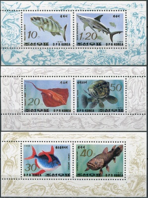 КНДР. 1993. Виды рыб (Серия Почтовых блоков. MNH OG)
