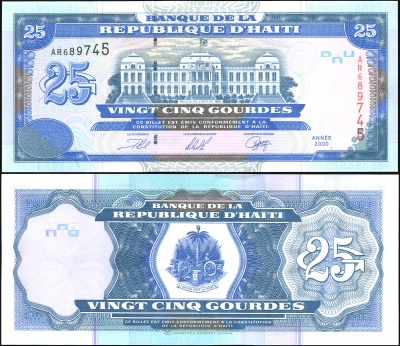 Гаити. Банкнота 25 гурдов. 2000. Unc. Бумага. Кат.# P.266a