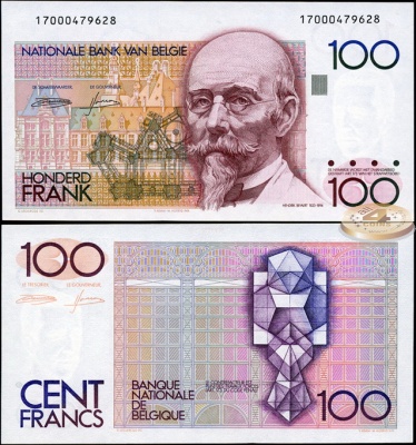 Бельгия. 100 франков (подписи 4 и 10) (Unc) 1984-92