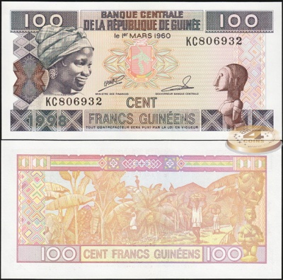 Гвинея. 100 франков (Unc) 1998