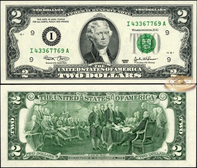 США. 2 доллара (Unc) 2003