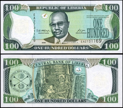 Либерия. 100 долларов (Unc) 2006