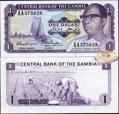 Гамбия. 1 даласи (Unc) 1971-87