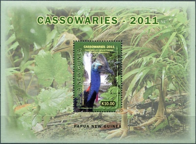 Папуа Новая Гвинея. 2011. Шлемоносный Казуар (Блок. MNH OG)
