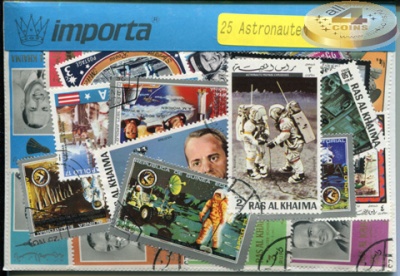 Космонавты. Набор почтовых марок (25 шт. Ассорти)