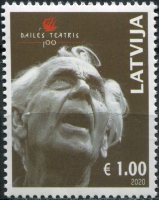 Латвия. 2020. 100-летие Театра Дайлес (Почтовая марка. MNH OG)