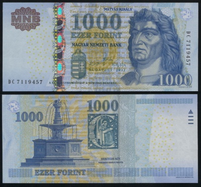 Венгрия. 1000 форинтов (Unc) 2011
