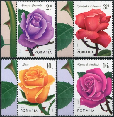 Румыния. 2022. Цветы. Розы (Серия Почтовых марок. MNH OG)