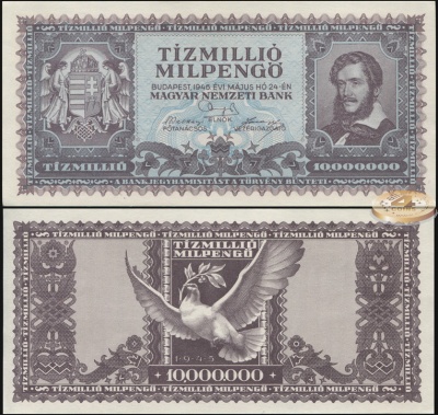 Венгрия. 10000000 милпенгё [10.000.000.000.000 пенгё] (Unc) 1946
