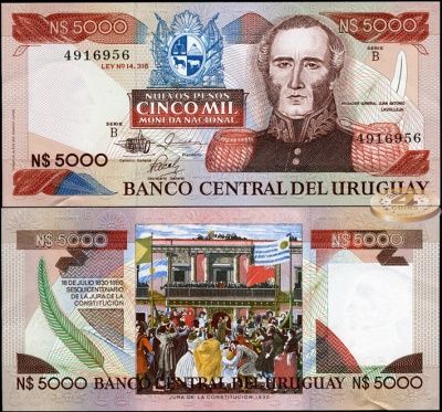 Уругвай. 5000 песо (Unc) 1983