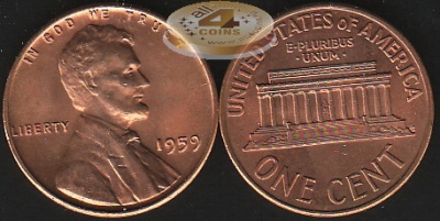 США. 1 цент. 1959 (Unc)