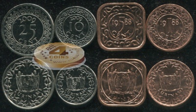 Суринам. Набор №3 (4 монеты) 1988-2009